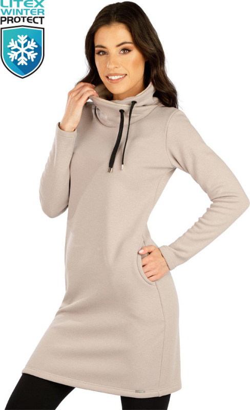 Dámské mikinové šaty LITEX s dlouhým rukávem šedé Barva: 399, Velikost: M