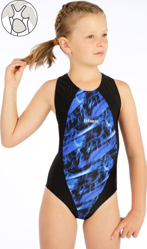 Dívčí plavky LITEX jednodílné sportovní modré Velikost: 158