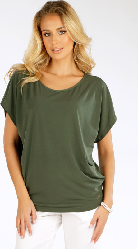 Dámské triko LITEX s krátkým rukávem khaki Barva: khaki, Velikost: XL
