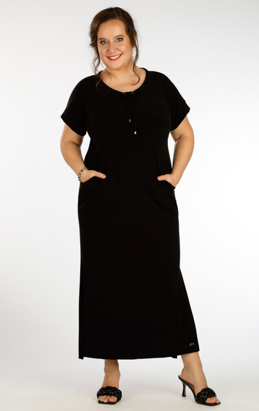 Dámské šaty LITEX pro plnoštíhlé PLUS SIZE černé Barva: černá, Velikost: XL