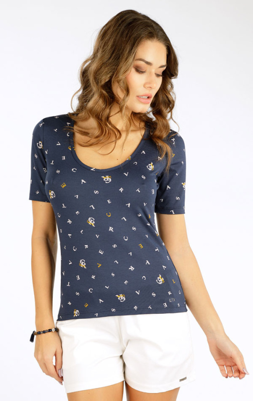 Dámské triko LITEX s krátkým rukávem modré Velikost: L