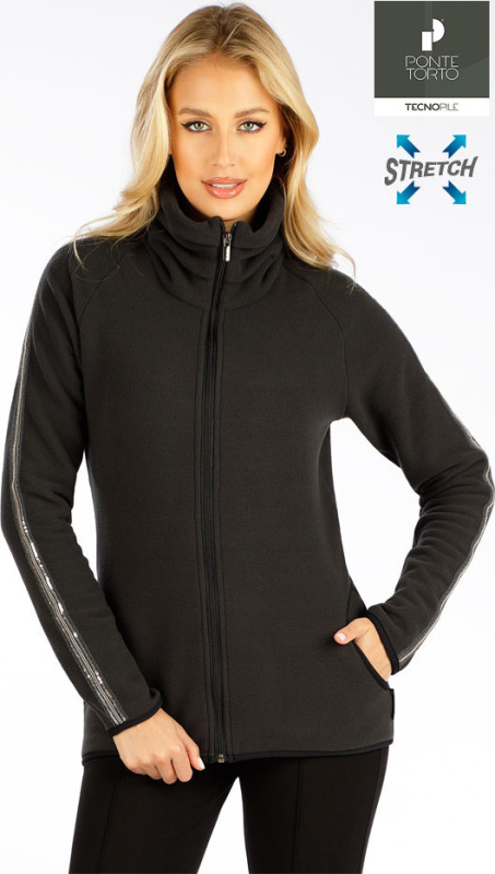 Dámská fleecová mikina LITEX na zip černá Barva: černá, Velikost: S