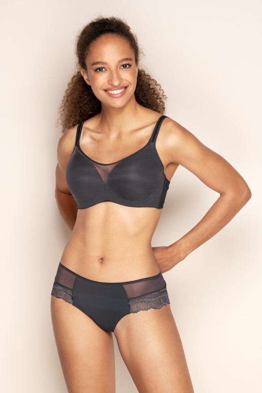 Bezešvá vyztužená podprsenka NettieBra Diamond Graphite Timo 042833 Barva: Šedá, Velikost: 80G