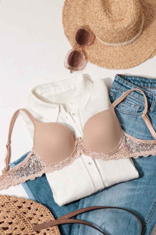 Bezešvá podprsenka LovelyBra s krajkou Sand Dune Timo 040827 Barva: Tělová, Velikost: 85D