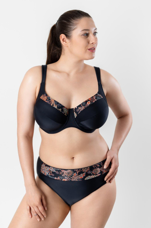 Dvoudílné plavky s vyšším sedlem Timo 830633 Barva: Modrá - tmavě, Velikost: 85J