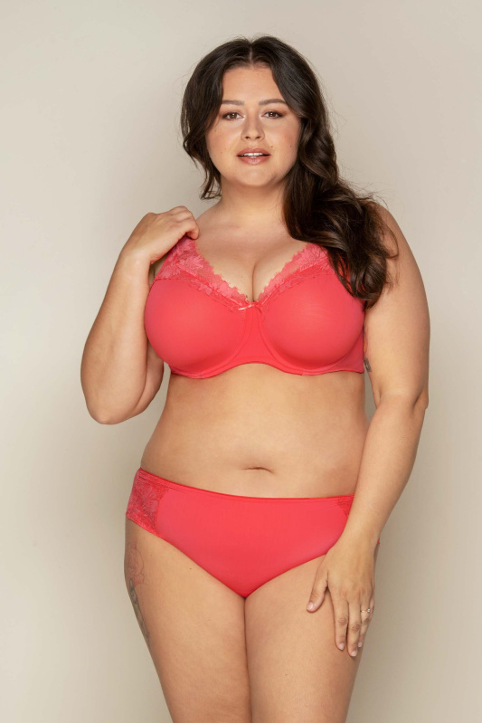 Krajková bezešvá podprsenka DreamBra Ibis Timo 041839 Barva: Červená, Velikost: 85G