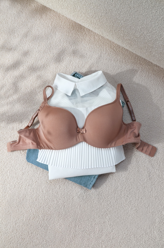 Bezešvá podprsenka BeautyBra Cinnamon Nude se skrytými kosticemi Timo 042840 Barva: Hnědá, Velikost: 80B