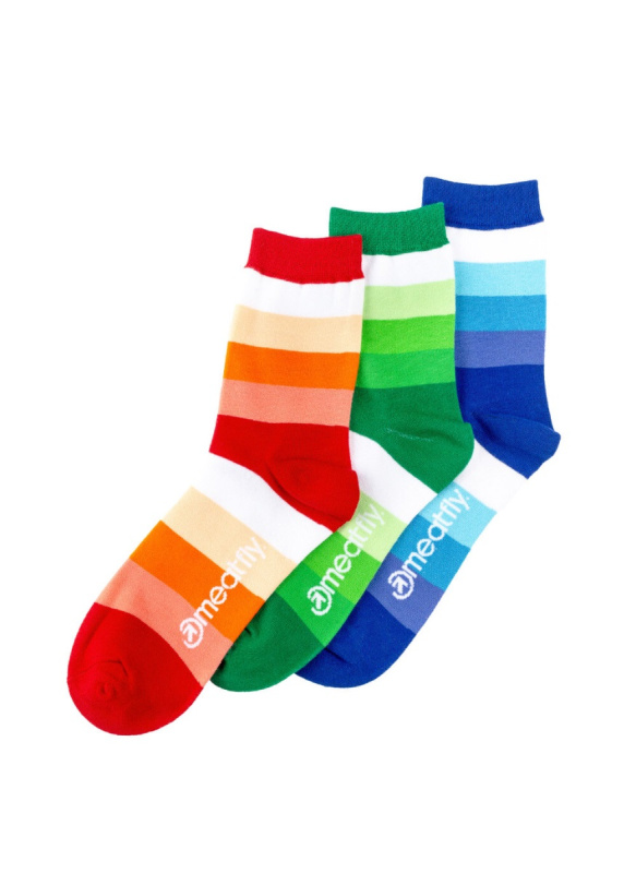 Meatfly ponožky Stripes Shades socks Triple Pack | Mnohobarevná | Velikost M/L