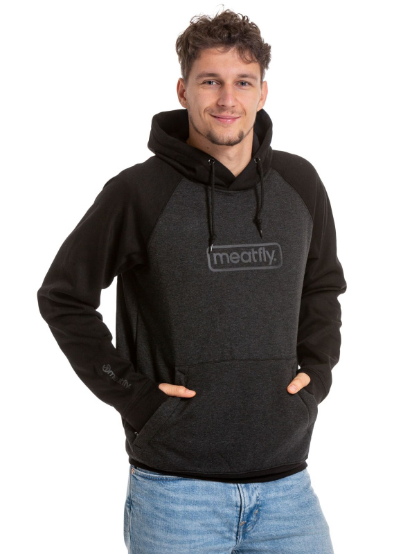 Meatfly pánská technická mikina Gravel Heather Black / Black | Černá | Velikost M