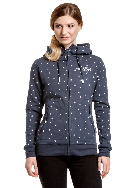 Meatfly dámská technická mikina Omni Navy Birds | Modrá | Velikost XS