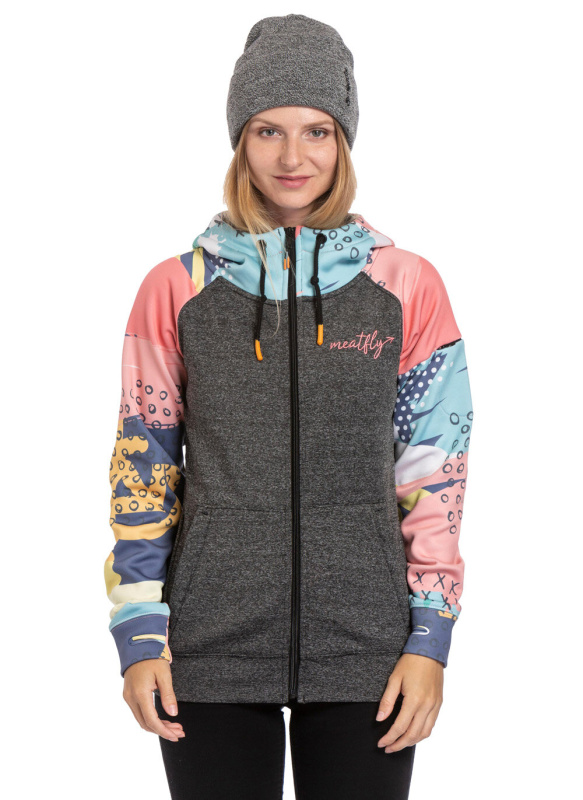 Meatfly dámská technická mikina Alisha Pastel Splash Grey Heather | Šedá | Velikost XS