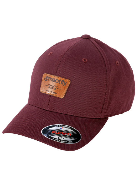 Meatfly kšiltovka Carsen Flexfit E - Maroon | Fialová | Velikost L/XL