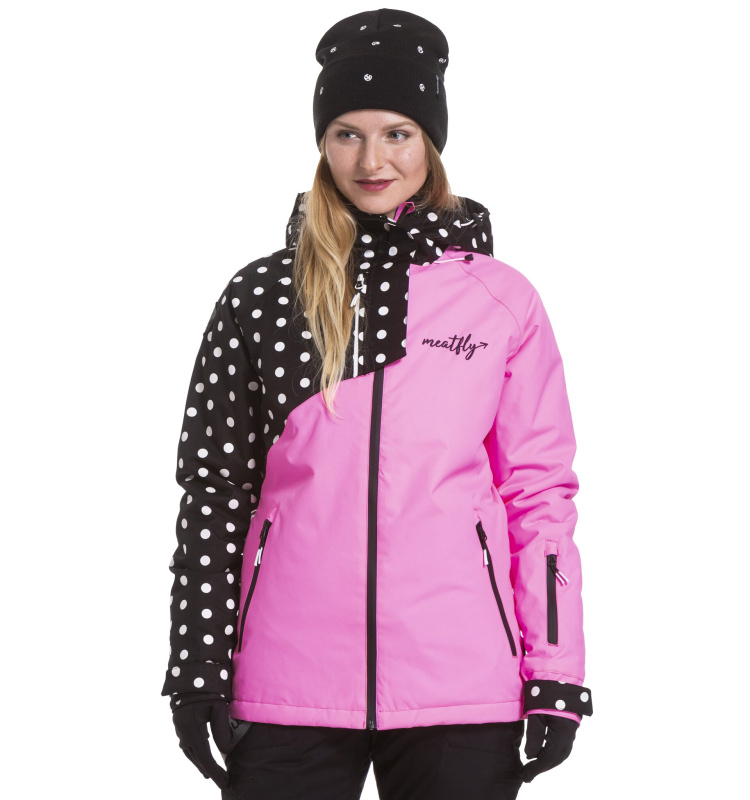 Meatfly sNB & SKI bunda Deborah 2 Pink Killer White Dot | Černá | Velikost S