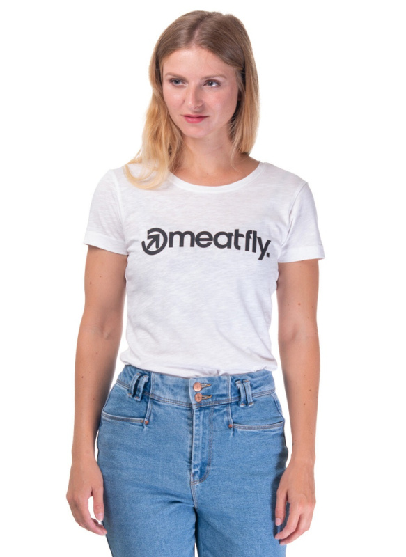 Meatfly dámské tričko Ladies MF Logo B - White | Velikost L