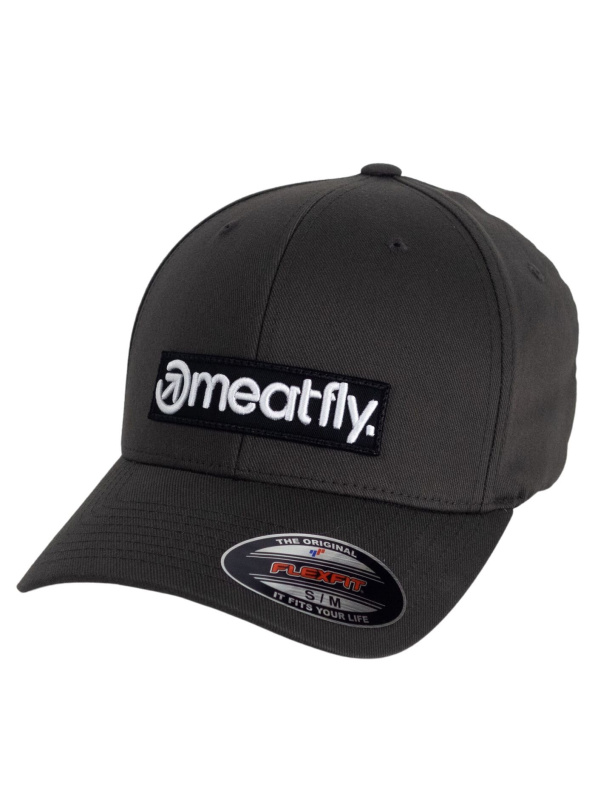 Meatfly kšiltovka Raptor Flexfit Dark Grey Logo | Šedá | Velikost L/XL