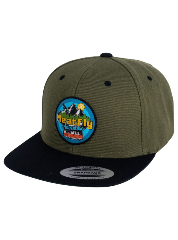 Meatfly kšiltovka Flanker Snapback Adventure Olive/Black | Zelená | Velikost One Size