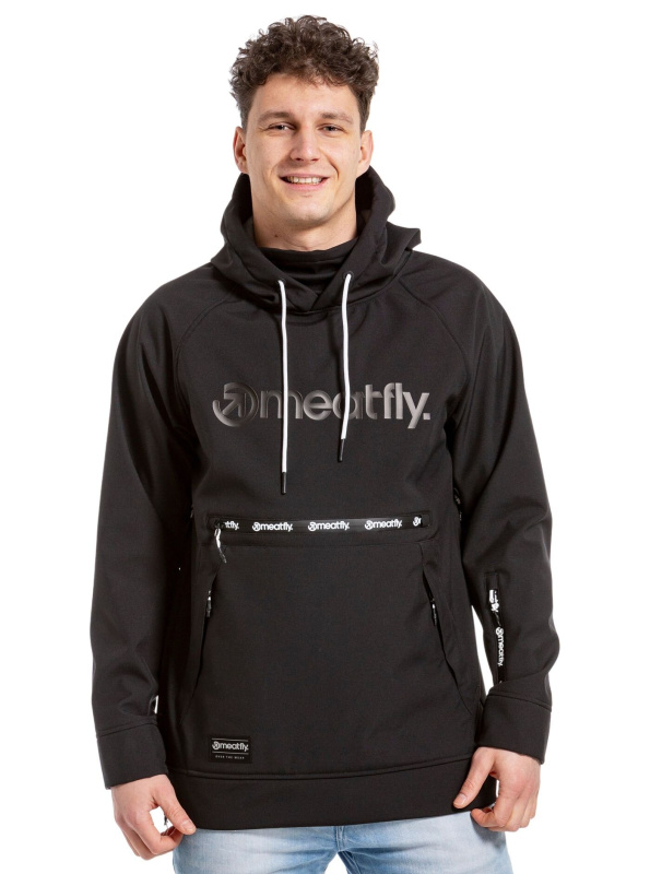 Meatfly pánská softshell bunda Jax Black | Černá | Velikost XL