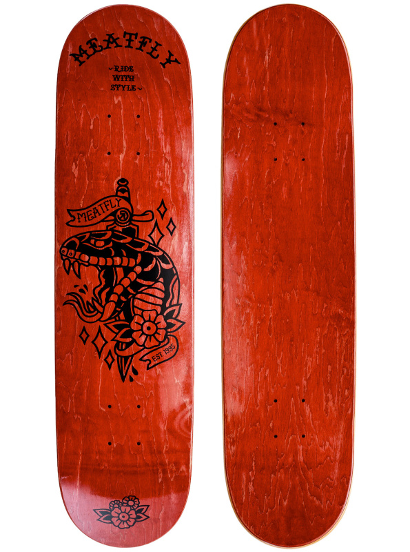 Meatfly skateboardová deska Dagger Red Wood High | Červená | Velikost skate 7,9"