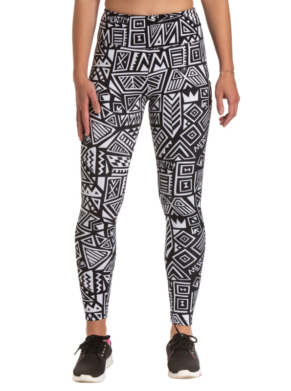 Meatfly dámské legíny Arabel Dancing White | Černá | Velikost M