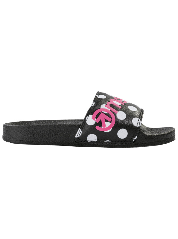 Meatfly dámské pantofle Hudson White Dot/Pink | Černá | Velikost 38 EU