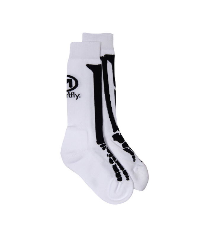 Meatfly ponožky Bones Long White | Bílá | Velikost S