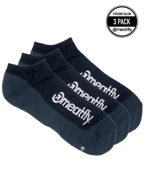 Meatfly ponožky Boot Triple pack Black | Černá | Velikost M