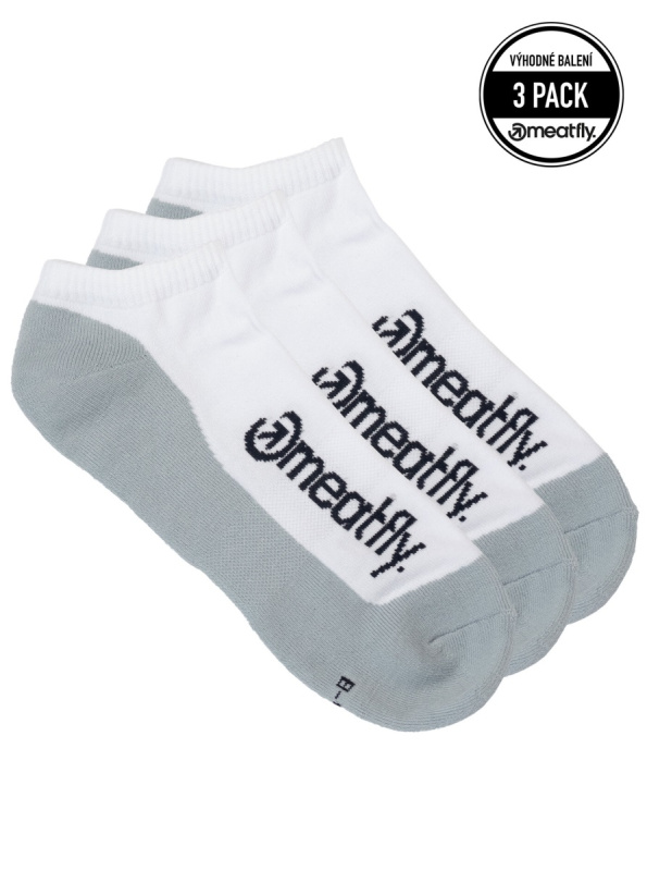 Meatfly ponožky Boot Triple pack White | Bílá | Velikost S