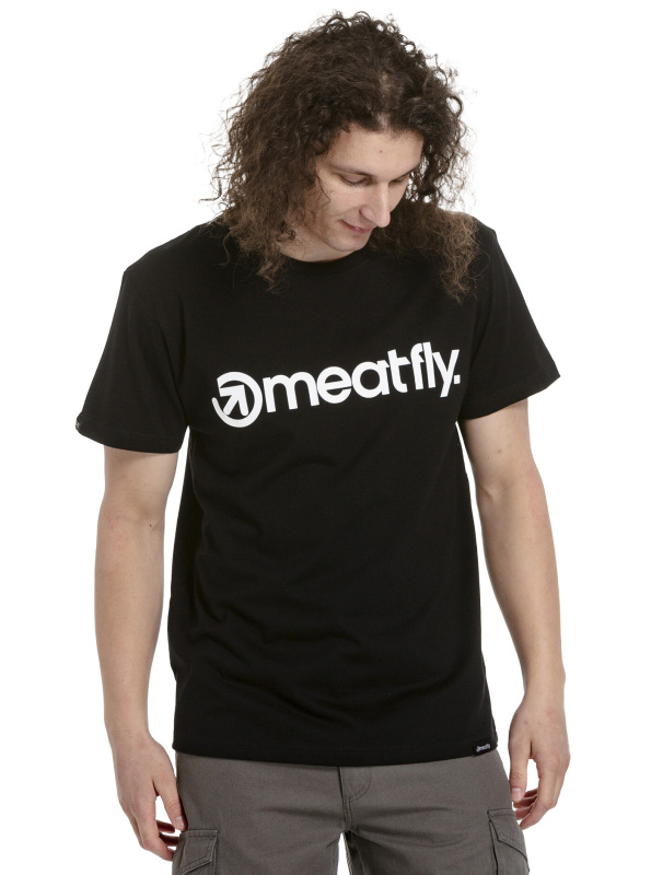 Meatfly pánské tričko MF Logo Black | Černá | Velikost XXXL | 100% bavlna