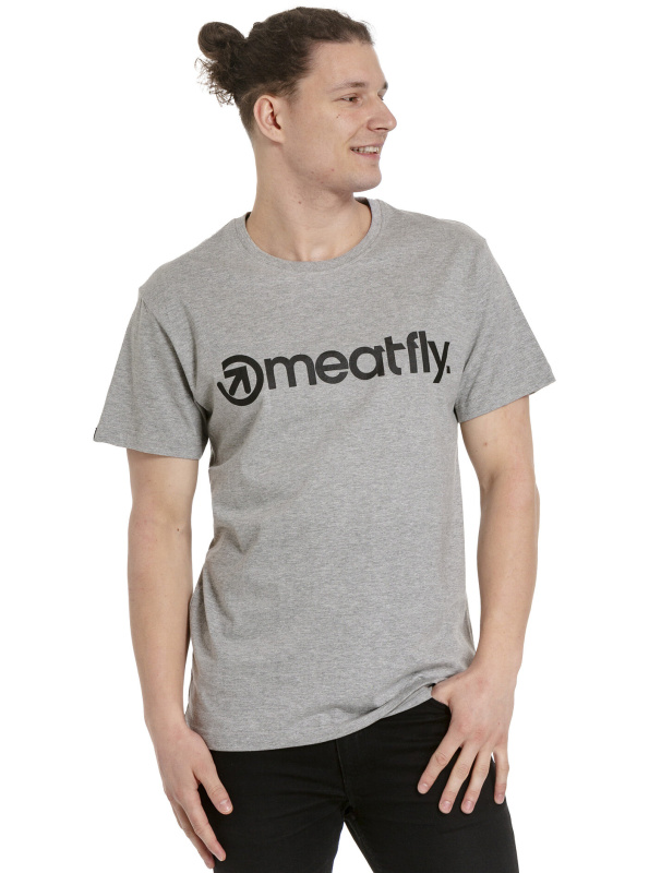 Meatfly pánské tričko MF Logo Grey Heather | Šedá | Velikost XXXL