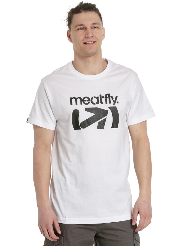 Meatfly pánské tričko Podium White | Bílá | Velikost M | 100% bavlna