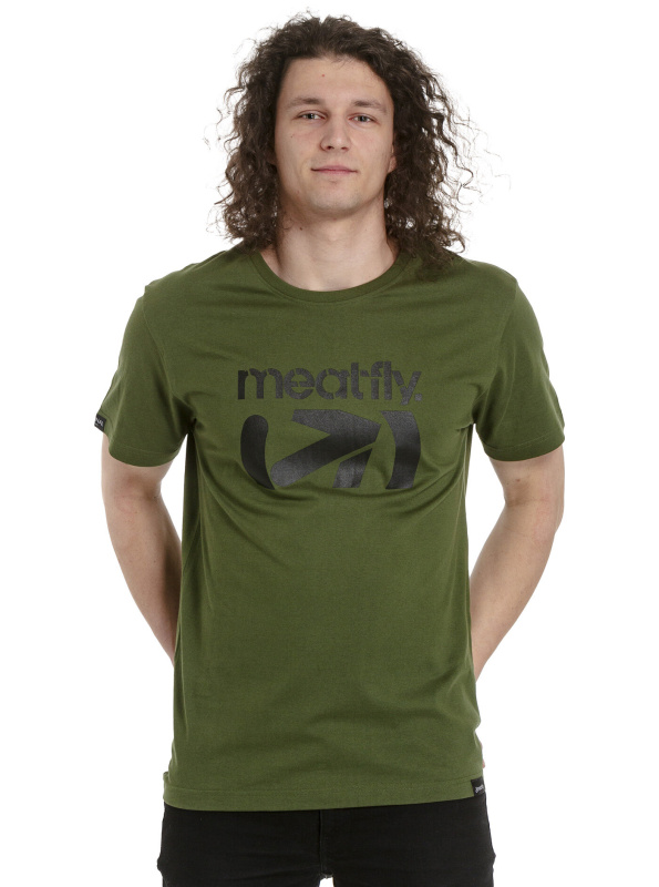 Meatfly pánské tričko Podium Olive | Zelená | Velikost M | 100% bavlna
