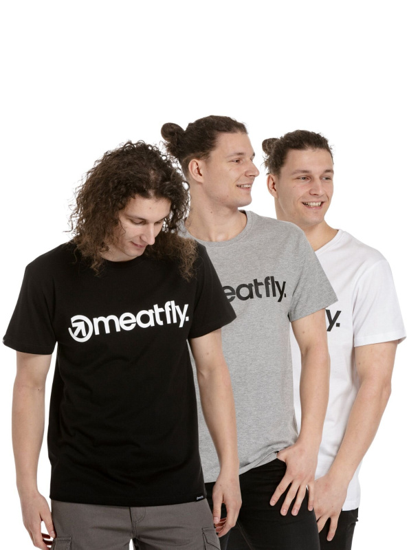 Meatfly balení pánských triček MF Logo Multipack Black/Grey Heather/White | Černá | Velikost M