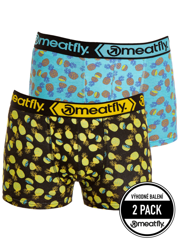 Meatfly pánské boxerky Balboa Boxershorts Double Pack Pineapple | Černá | Velikost S