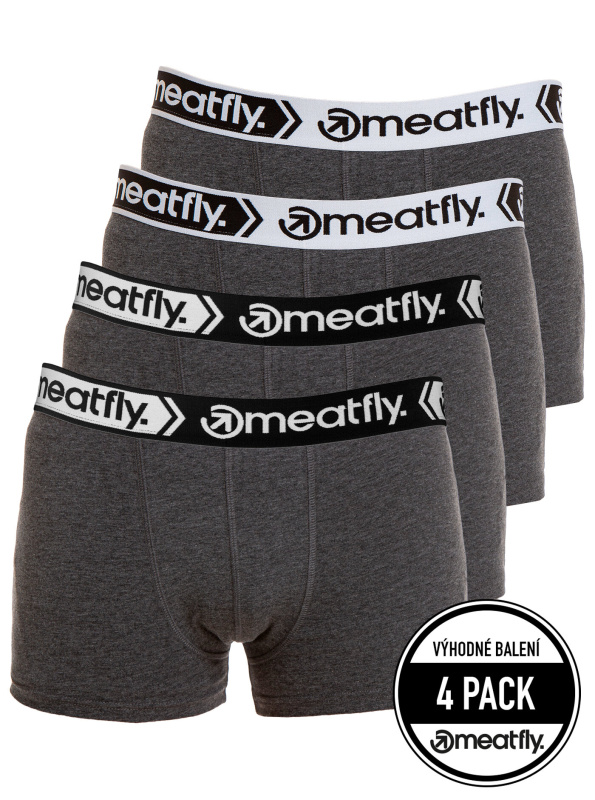 Meatfly pánské boxerky Balboa Boxershorts Four Pack Grey Heather | Šedá | Velikost S