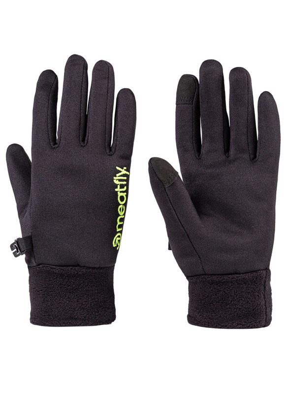 Meatfly dětské rukavice Kids Powerstretch Black Lime | Černá | Velikost 146