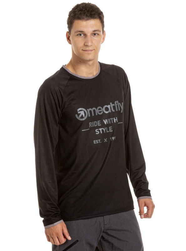Meatfly pánský bike dres Basis Black | Černá | Velikost M