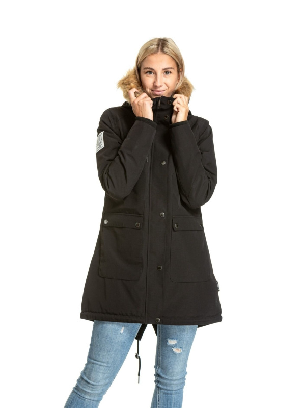 Meatfly dámská zimní bunda Amber Parka Black | Černá | Velikost XL