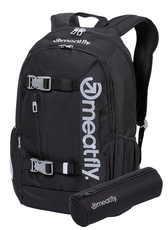Meatfly batoh Basejumper Black 22 L + PENÁL ZDARMA | Černá | Objem 22 L