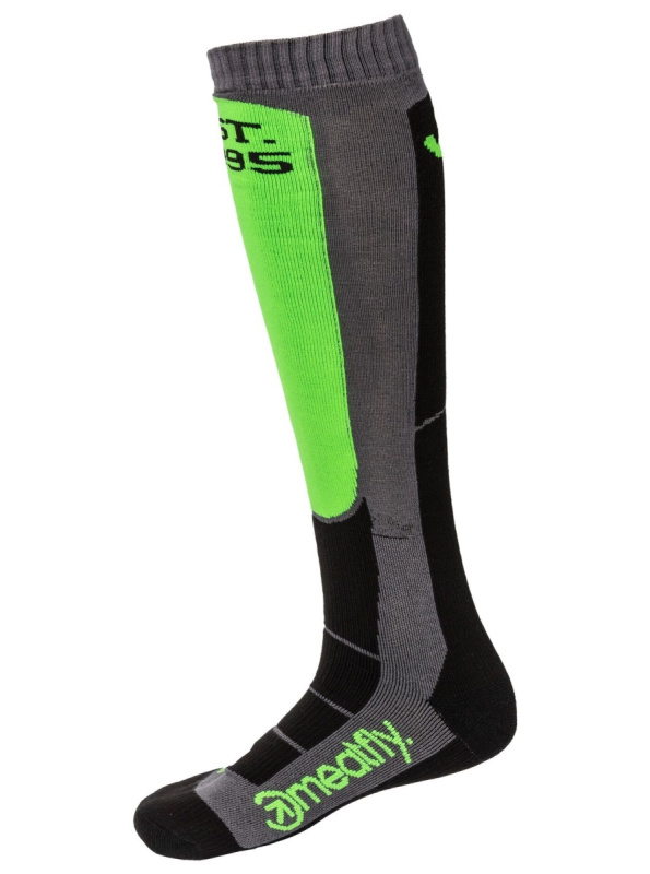 Meatfly sNB & SKI ponožky Leeway Safety Green/Grey | Zelená | Velikost L