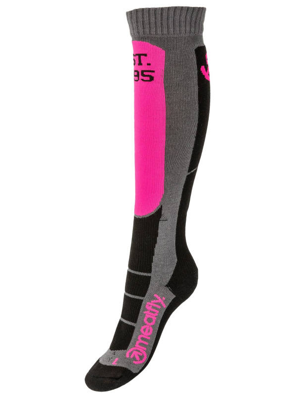 Meatfly sNB & SKI ponožky Leeway Pink/Grey | Růžová | Velikost M
