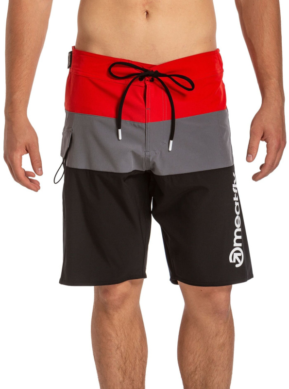 Meatfly pánské plavky Mitch Boardshorts 21" Red Stripes | Červená | Velikost M