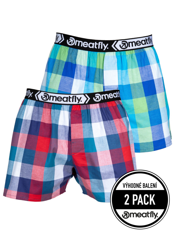 Meatfly pánské boxerky Gigi Navy Red / Green | Červená | Velikost XXL