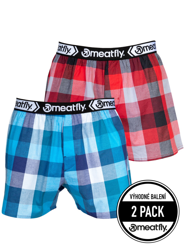 Meatfly pánské boxerky Gigi Blue / Red | Modrá | Velikost XL