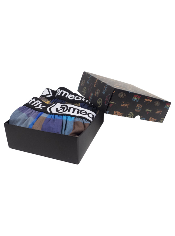 Meatfly pánské boxerky Gigi Brown / Blue Gift Pack | Hnědá | Velikost L