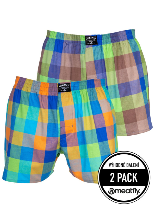 Meatfly pánské boxerky Doug Orange / Brown | Oranžová | Velikost L