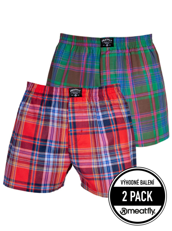 Meatfly pánské boxerky Doug Pink / Green | Růžová | Velikost M