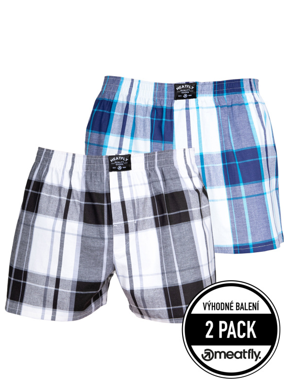 Meatfly pánské boxerky Doug Black / Blue | Černá | Velikost L