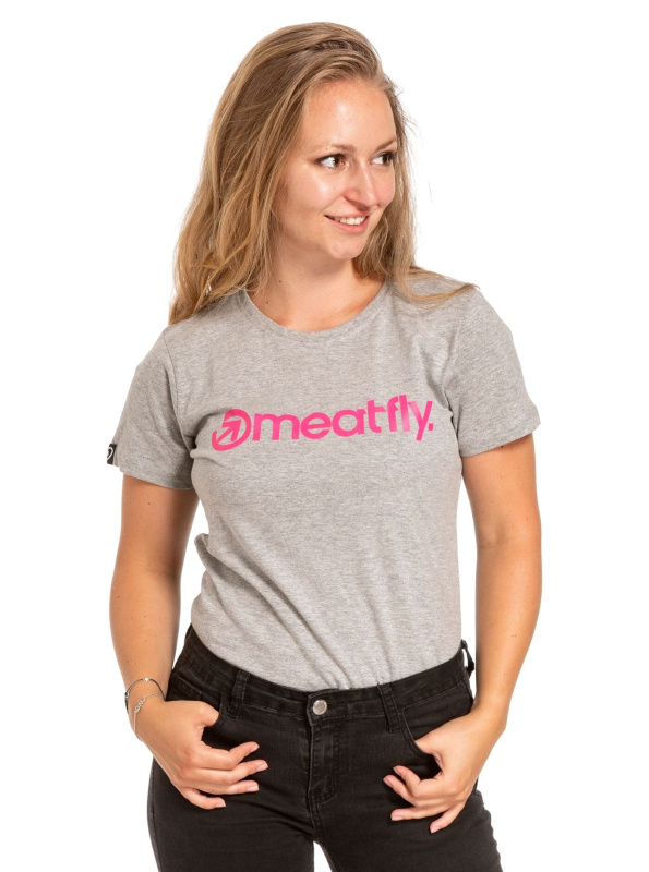 Meatfly dámské tričko Ladies MF Logo Grey Heather | Šedá | Velikost M