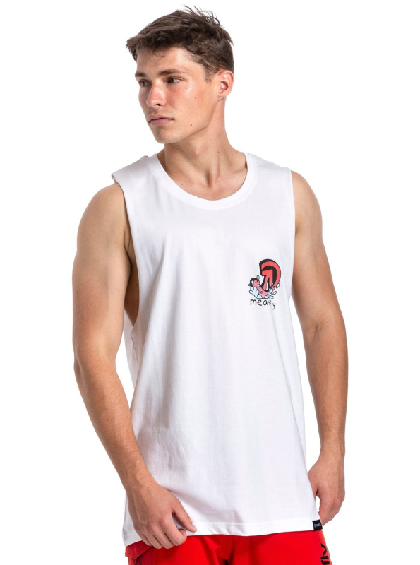 Meatfly pánské tílko Dipped White | Bílá | Velikost XL
