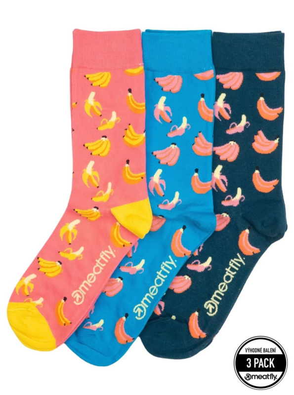 Meatfly ponožky Lexy Triple Pack Bananas | Mnohobarevná | Velikost XS/S